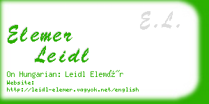 elemer leidl business card